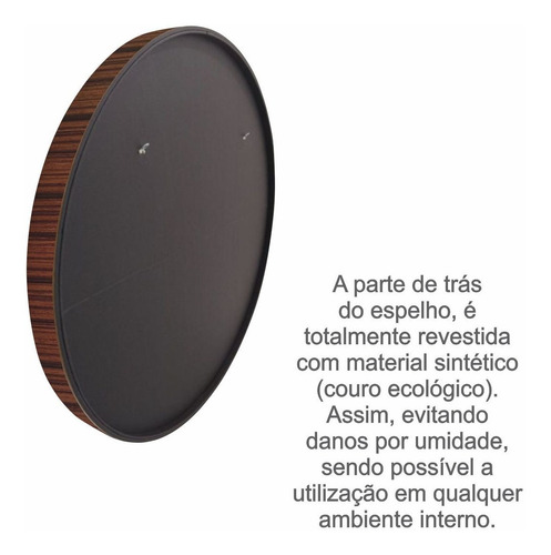 Espelho Redondo Com 60cm De Diâmetro Madeira Pau Ferro