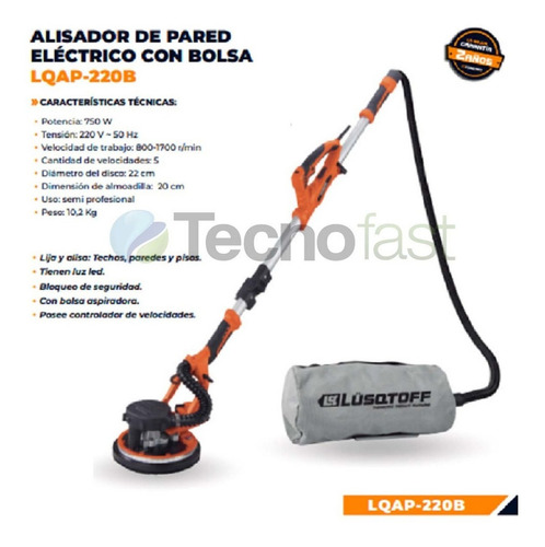 Lijadora Pared & Techo Lüsqtoff Lqap-220b 750w C/bolsa
