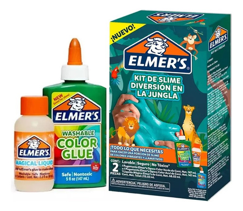 Kit Elmers Slime Diversion En La Jungla X 2 Piezas