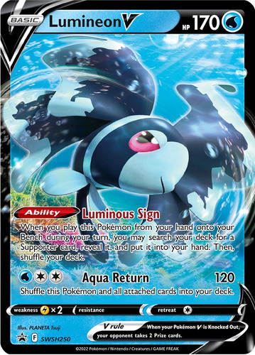 Cartas Pokemon Lumineon V Swsh250 promo Ssp