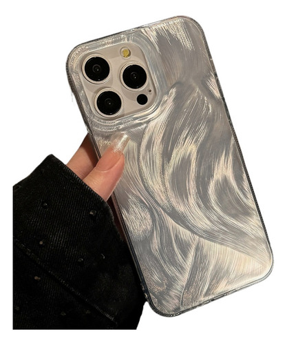 Funda De Uso Rudo Para iPhone Diseño De Color Plata