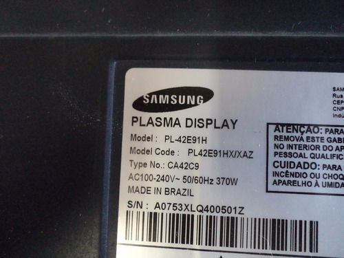 Placa X-main Lj41-05133a Lj92-01493a Samsung Pl-42e91hx/xaz