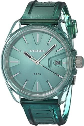 Diesel Reloj Transparente Verde De Tres Manecillas Ms9,