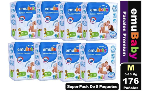 Pañales Emubaby Premium Elige Talla Pack X 8 Paquetes
