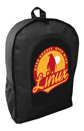 Mochila Negra Linux Bichos Mod B33