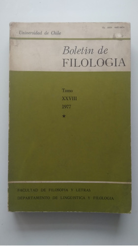 Boletín De Filología Tomo Xxviii - Rodolfo Oroz Y Otros. J