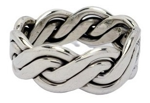 Banda trenzas 925 plata anillo Anillo de banda trenza ajustable keltenschmuck