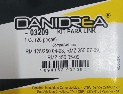 Kit Rolamentos Pro Link Rmx450 10-19 Rmz250 10-12 Rmz450 12