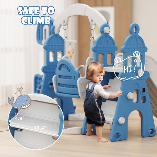 Juego De Toboganes Y Columpios Para Niños Pequeños De 1 A 3