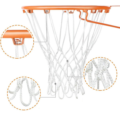 Aro Basquete Cesta Reforçado Com Rede Chuá E Presilhas 45cm