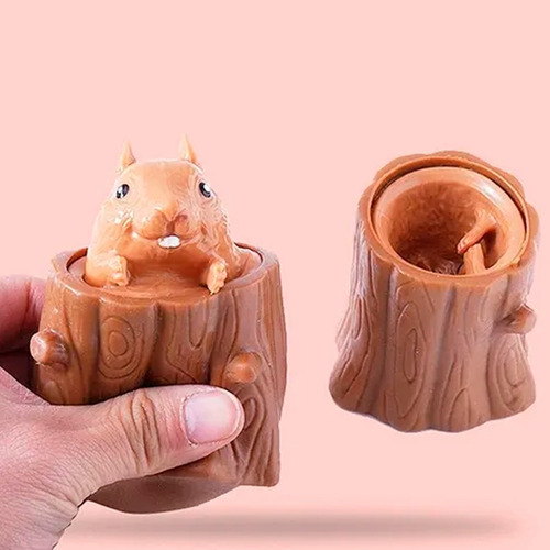 Imagen 5 de 7 de Squishy Ardilla Tronco Árbol Evii Squirrel Antiestress Color