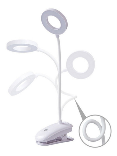 Lampara De Mesa Plegable 8w 3800k - 4200k Usb Tipo Anillo