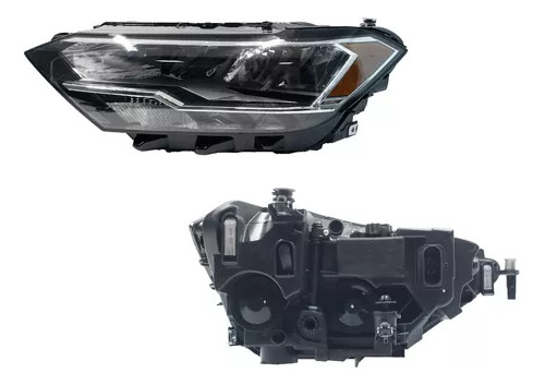 Faro Izq Negro Ambar C/ Led Dfzp Jetta A7 Trendline 2020