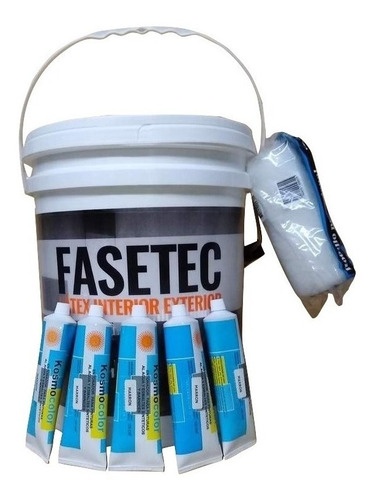 Pintura Latex Ext-int Fasetec 20 L + 5 Entonadores + Rodillo