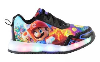 Tenis Niño Mario Bros Luces Led Mario Luigi Bowser Yoshi