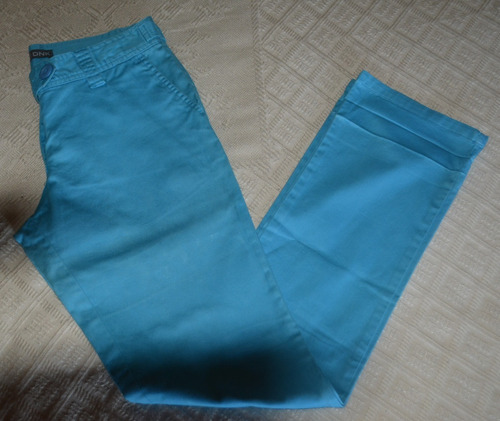 Pantalón Gabardina Turquesa Recto- Talle 40