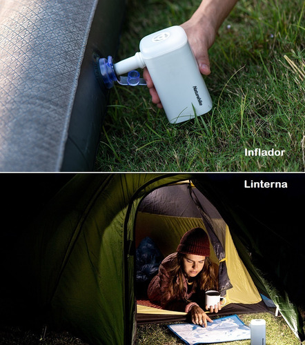 Imagen 8 de 10 de Naturehike - Mini Bomba De Aire Con Luz Y Batería Externa