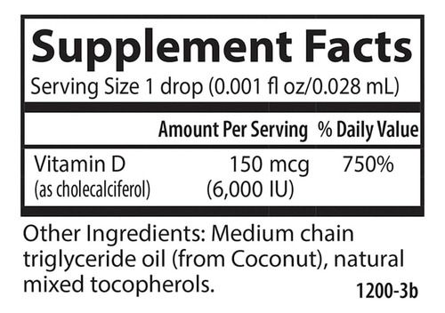 Súper Vitamina D3 6000 Iu Diaria Carlson 10.3 Ml