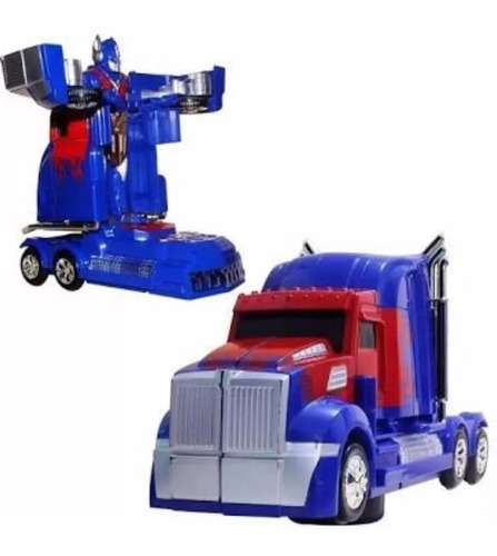 Caminhão Optimus Prime Vira Robo Trasformes Bate Volta