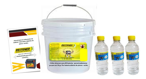 Restaurador De Baterías Vehiculares Restener 4 Kg. Y Manual