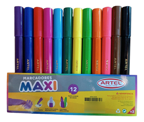 Marcadores Maxi Jumbo 12 Colores Artel 