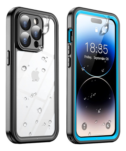 Funda Impermeable Para iPhone 14 Pro, Protector De Pantalla 