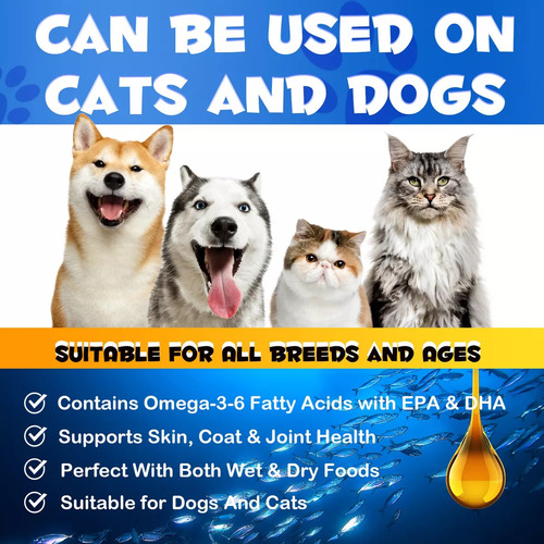 Suplemento Omega 3-6 Perros Y Gatos Con Aceite De Salmón Dha