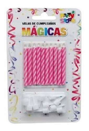 Velas Magicas Magentas - Blister X 10 U