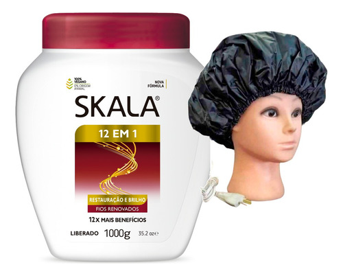 Crema Skala Mascara Vegana 12 Em 1 + Gorro Eléctrico