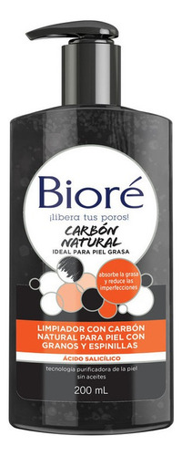 Bioré Facial Carbon Natural Para Piel Grasa Y/o Acne 200ml Momento de aplicación Día/Noche