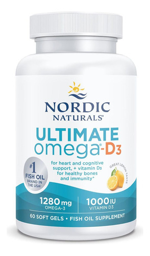 Fish Oil Ultimate Omega 3 + Vitamina D3 Cap. Blandas X 60 