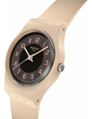 Reloj Swatch Espresso Charm Lt104 Correa Mrrón Bisel Marrón Fondo Morrón
