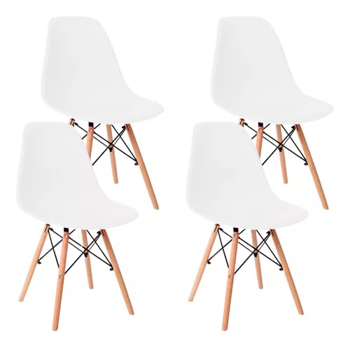 Set 4 Sillas The Shop estilo Eames Blanca