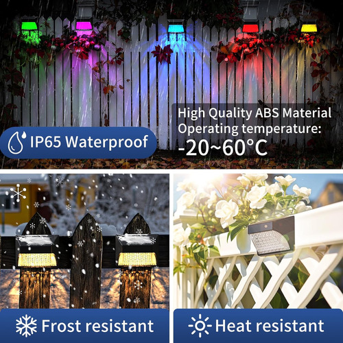 Luces Solares Para Cubierta De Valla, Led Impermeables Para