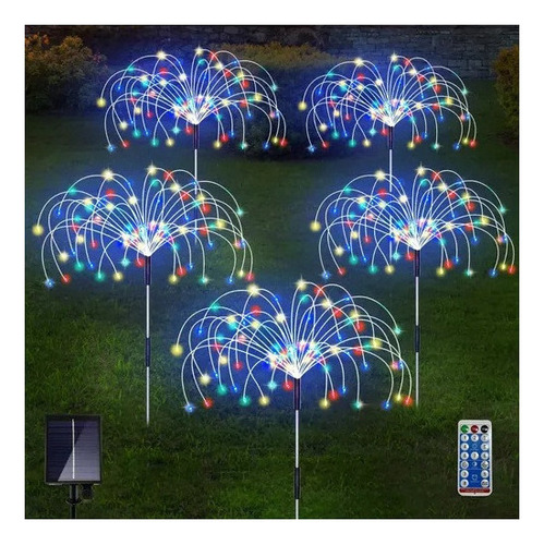 Luces De Fuegos Artificiales Solares Led Navideñas Para Exte