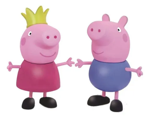 comprar Kit Com 2 Bonecos Peppa E George Pig Miniaturas 15 Cm - Elka