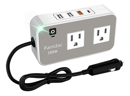 Panidac - Inversor De Corriente Para Coche De 200 W, Cc 12 V