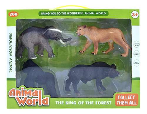 Set Colección De Animales De La Selva 4 Figuras En Plástico