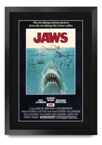 Hwc Trading Jaws Póster De La Película Elenco Firmado 16.0 X