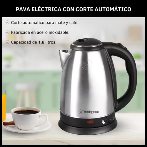 Pava Electrica Acero Inoxidable Jarra Corte Mate Cafe Te 1.8
