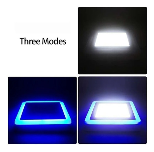 Foco Panel Plafón Led Bicolor Sobrepuesto 18w + 6w Cuadrado