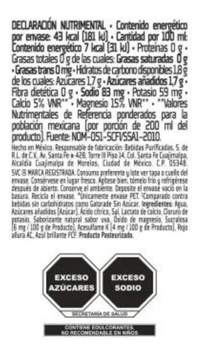 Bebida Gatorlyte Rehidratante Sabor Uva 6 Pz De 591ml
