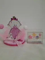 Comprar Adorno Baby Shower Fibrofacil \u002F Nacimiento Nena + Set Velas Rosa Baby Shower \u002F Nacimiento