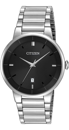 60744 Reloj Clásico Analógico Cuarzo Para Hombre, Negro/plat