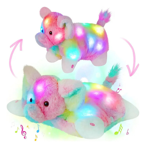 Juguetes De Peluche De Unicornio Con Luz Led Y Cojines Music