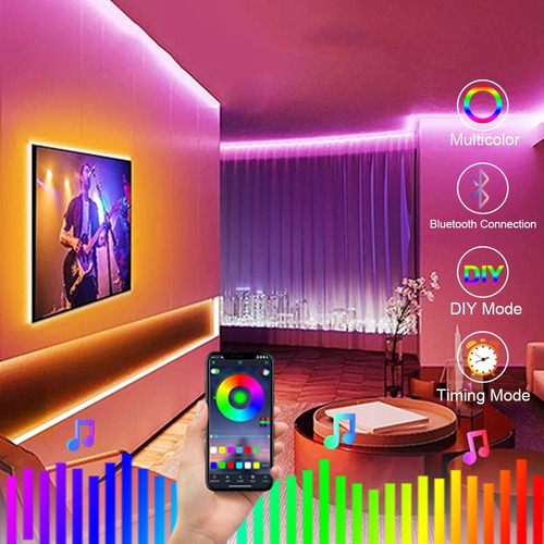 Tira De Luz Led Con Control Remoto Bluetooth De 15 Metros