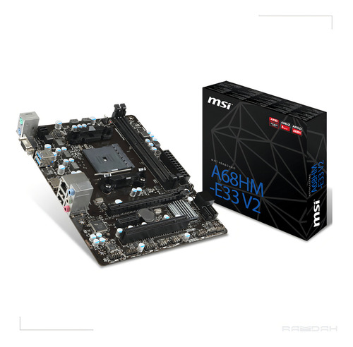 Placa Mãe Ddr3 Msi A68hm-e33 V2 Suporta Até 32gb Fm2+ Cor Preto / Placa Mãe