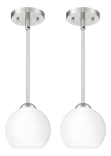 Lámpara Colgante De Globo Moderno Vidrio Opalino Pl119-bn-ml
