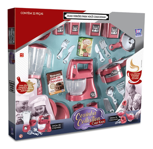 Imagem 2 de 2 de Kit Show De Cozinha Chef Kids 22 Pcs - Panelinhas Meninas