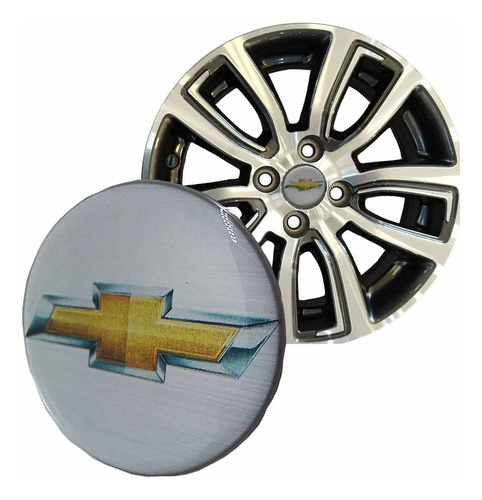 Adesivo Aço Escovado Emblema Chevrolet Diâmetro 48mm